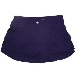 Athleta Swagger Tier Ruffle tennis run skirt PURPLE skort  sz Medium   819219